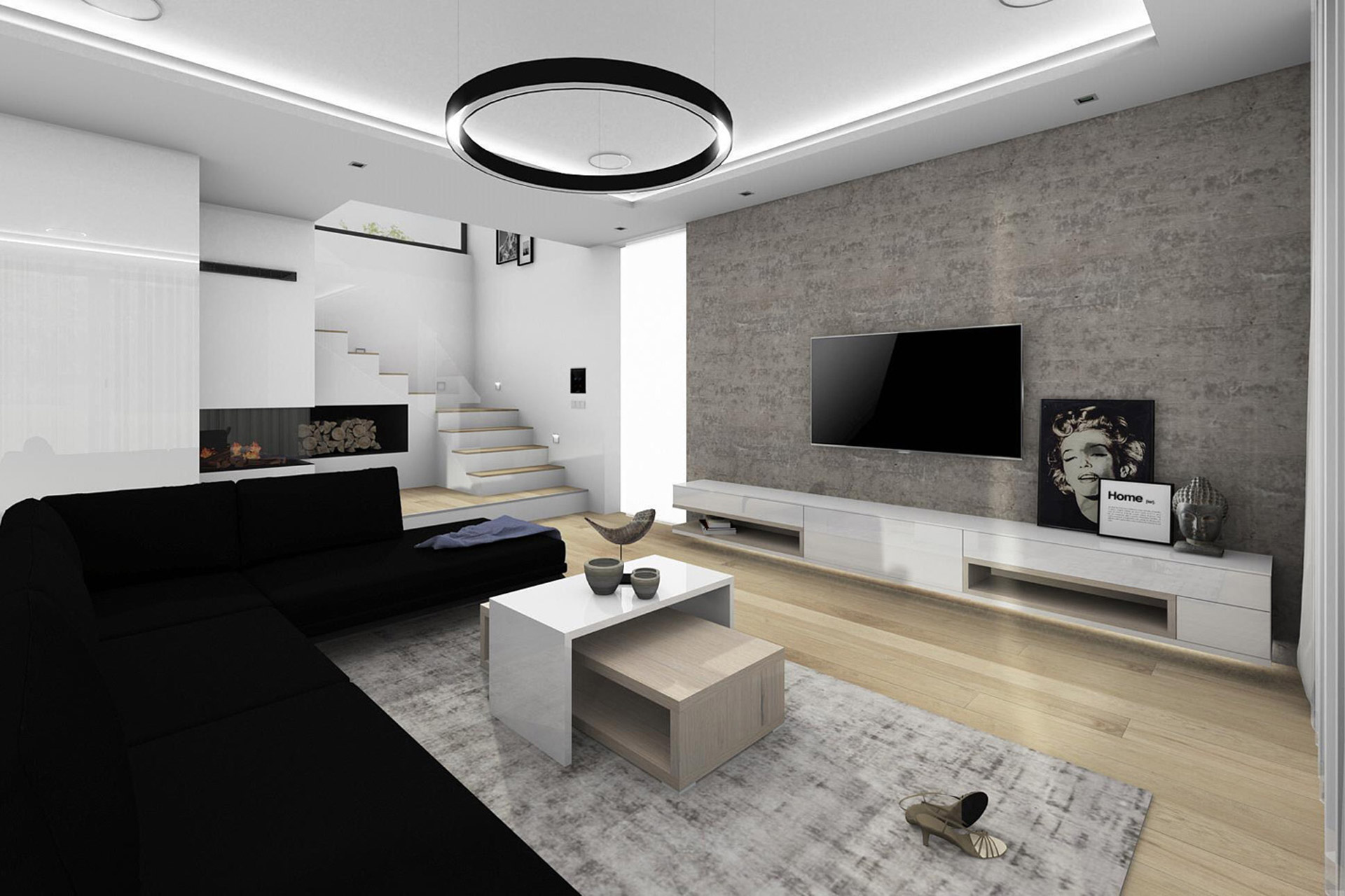 Hanák nábytek Návrh Kompletní interiér Obývací pokoj